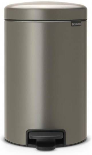Brabantia Newicon Pedaalemmer 12 Liter Met Kunststof Binnenemmer Platinum