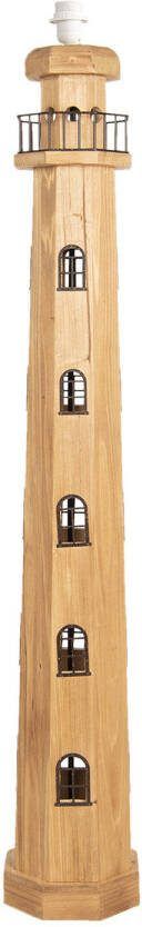 Clayre & Eef Vloerlamp Vuurtoren 23x23x140 cm Bruin Hout Rechthoek