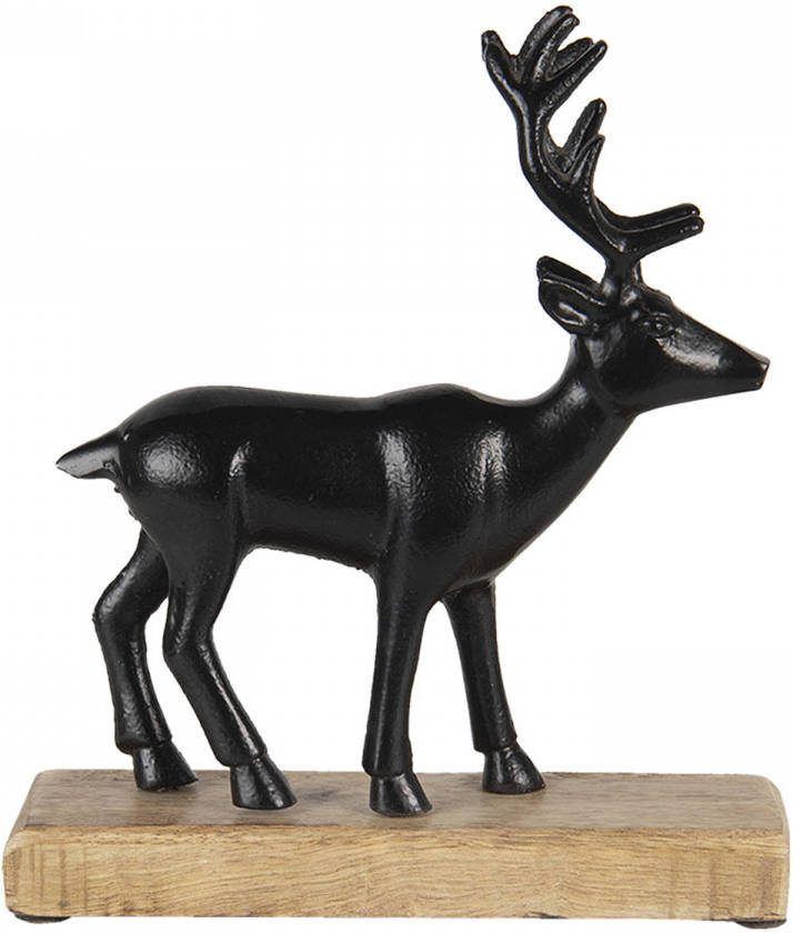 Clayre & Eef Beeld Rendier 16x6x18 Cm Bruin Aluminium Decoratief Figuur Decoratieve Accessoires Woonaccessoires Bruin