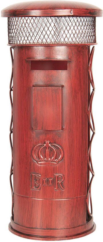 Clayre & Eef Wijnrek 22x22x51 Cm Rood Ijzer Flessenrek Flessenhouder Rood Flessenrek Flessenhouder
