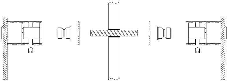 Hardbrass Bevestigingsmateriaal tbv handgreep T model