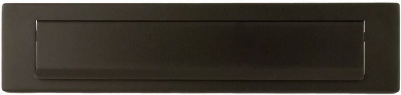 Hardbrass Briefplaat rechthoek 340x76mm PUURzwart