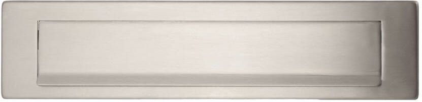 Hardbrass Briefplaat rechthoek 340x76mm RVS
