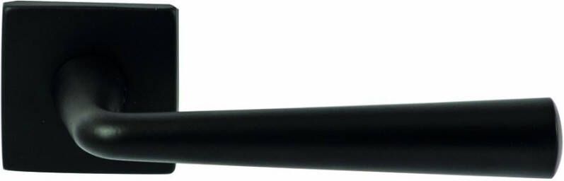 Hardbrass Deurkruk Mikonos Zwart op vierkant rozet 4mm dun