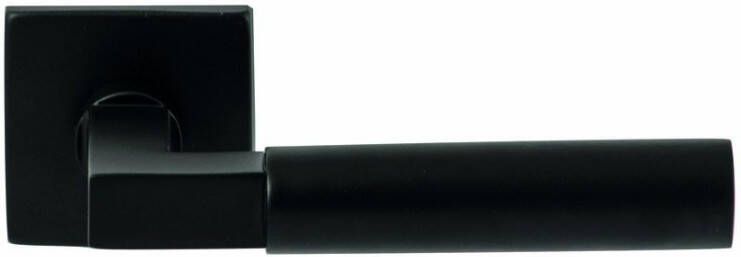 Hardbrass Deurkruk Ottawa Zwart op vierkant rozet 4mm dun
