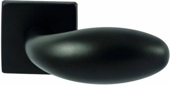 Hardbrass Knopkruk Golf Zwart op vierkant rozet 4mm dun