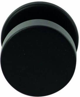 Hardbrass Knopkruk Piano Zwart op rond rozet 4mm dun