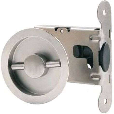 Hardbrass Schuifdeurslot met haak rond RVS