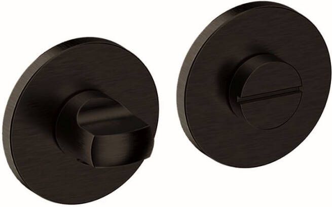 Hardbrass WC garnituur vario rond dun 4mm zwart
