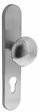 Knop Paddenstoel op schild met nok profielcilindergat 72 mm rvs