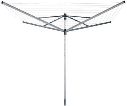 Brabantia Lift-O-Matic Wäschespinne – Drehbar, 50 M Leine, UV-beständig, Höhenverstellbar (129-187 Cm), Metall-Grey