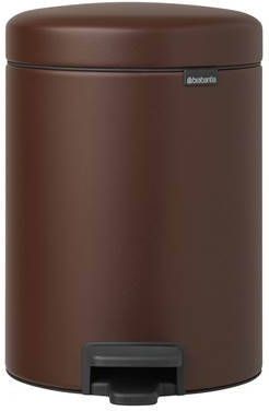 Brabantia Newicon Pedaalemmer 5 Liter Met Kunststof Binnenemmer Mineral Cosy Brown