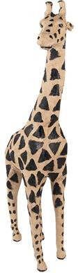 Clayre & Eef Beeld Giraf 90 Cm Bruin Zwart Papier Ijzer Textiel Woonaccessoires Beeld Decoratie Decoratieve