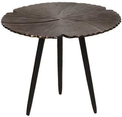 Clayre & Eef Bijzettafel Ø 40x31 cm Bruin Aluminium Rond Side table