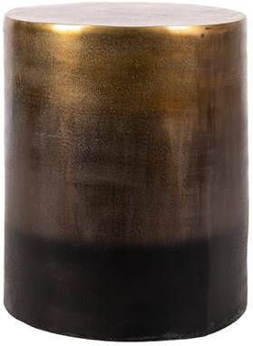 Clayre & Eef Bijzettafel Ø 45x57 Cm Goudkleurig Aluminium Rond Plantentafel Sidetable Goudkleurig Plantentafel
