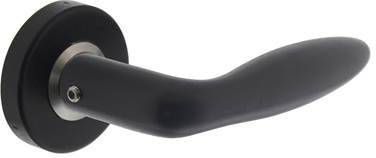 Intersteel Deurkruk Jupiter op rozet geveerd met ring RVS/mat zwart