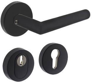 Intersteel Set achterdeurbeslag SKG*** met kerntrekbeveiliging RVS/mat zwart