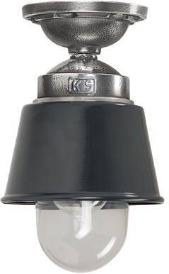 KS Verlichting Plafondlamp Kostas antraciet aluminium E27 binnen en verandalamp