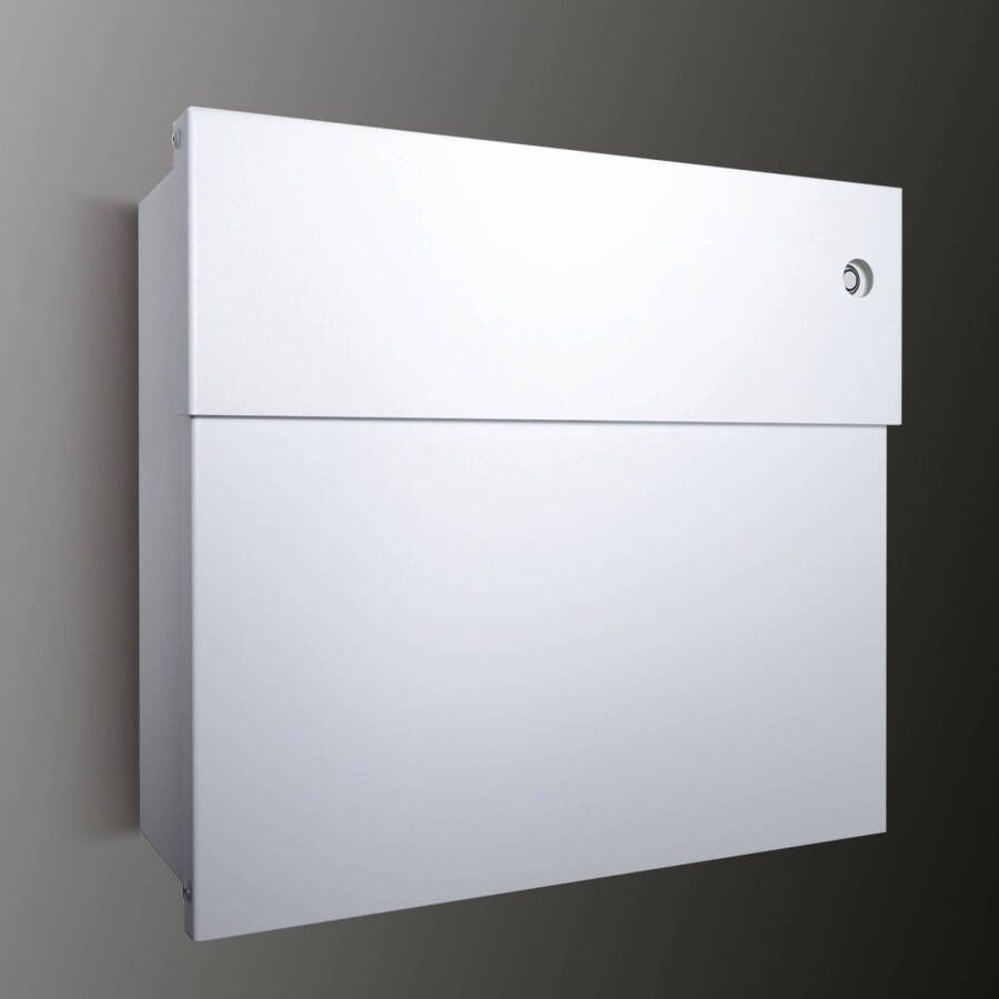 Absolut/ Radius Brievenbus Letterman IV, blauwe Klingel, wit