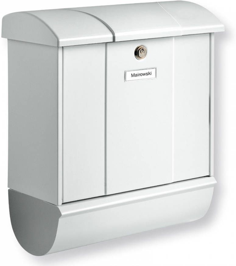 Burgwächter Brievenbus Olymp met krantenrolhouder, wit