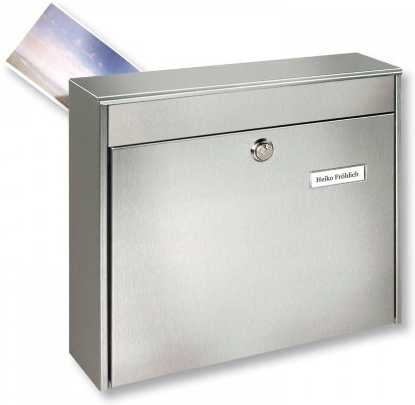 Burgwächter Rvs brievenbus BORKUM voor aan hek