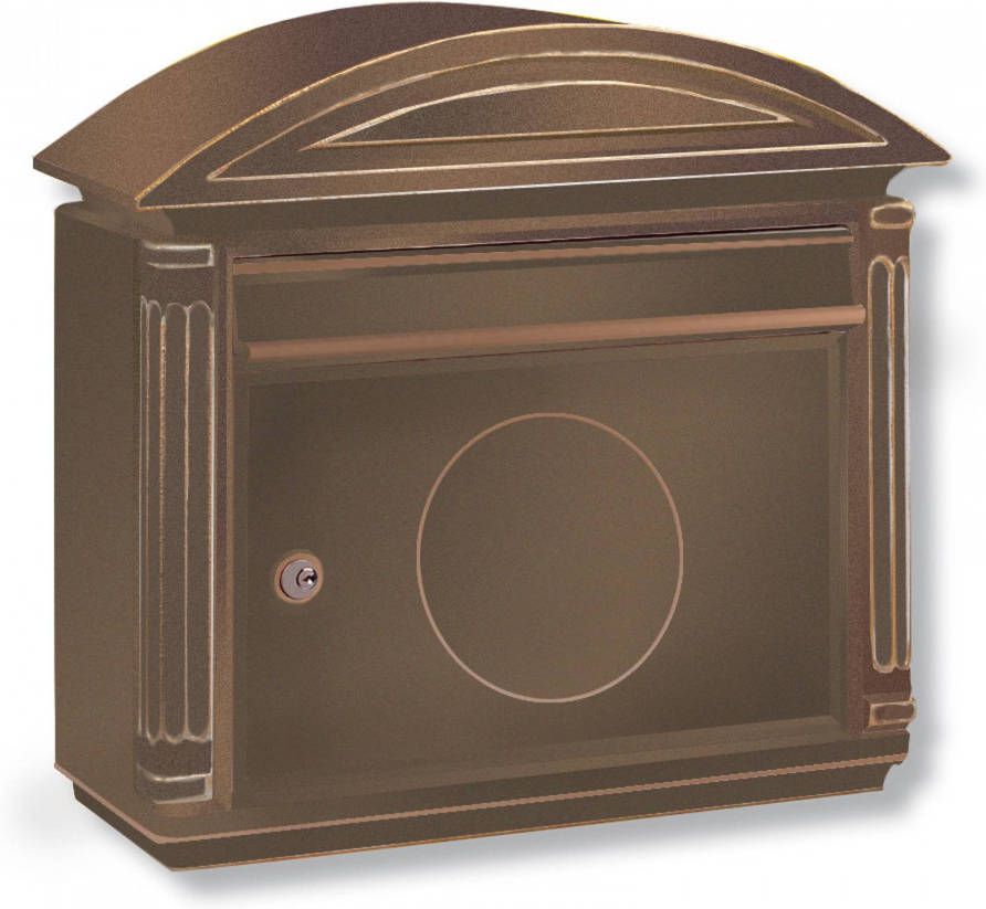 Burgw&#xE4;chter VENEZIA brievenbus van gegoten aluminium brons