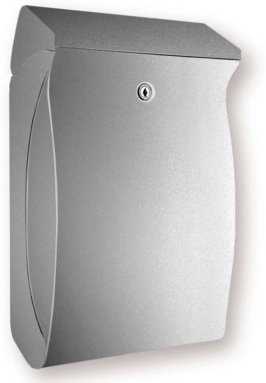 Burgw&#xE4;chter Compacte kunststof brievenbus Swing, zilver