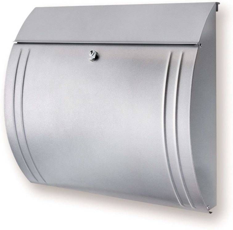 Burgwächter MODENA stalen brievenbus met mooie vorm zilver