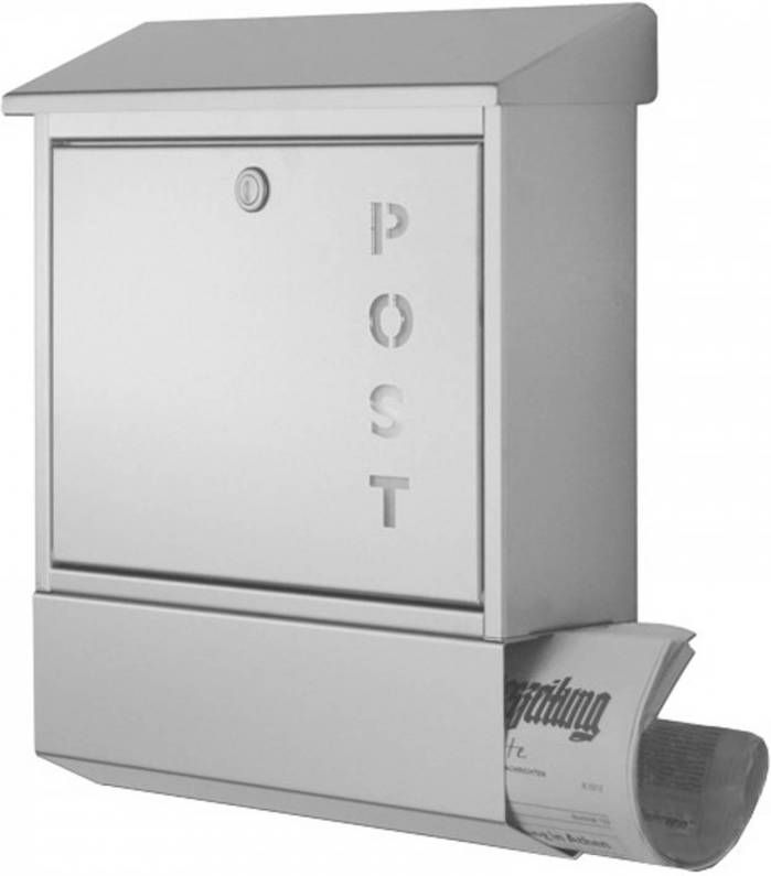 HEIBI Brievenbus York van roestvrij staal met krantenvak