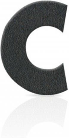 HEIBI Roestvrijstalen huisnrs, letter c, grafietgrijs