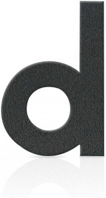 HEIBI Roestvrijstalen huisnrs, letter d, grafietgrijs