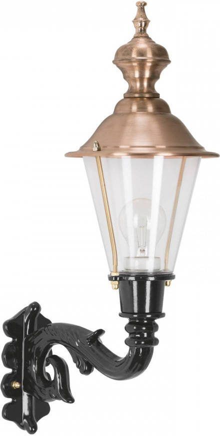 K.S. Verlichting Buitenwandlamp Hoorn, fitting boven, zwart