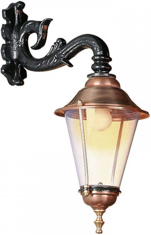 K.S. Verlichting Hoorn buitenwandlamp, fitting onder, zwart