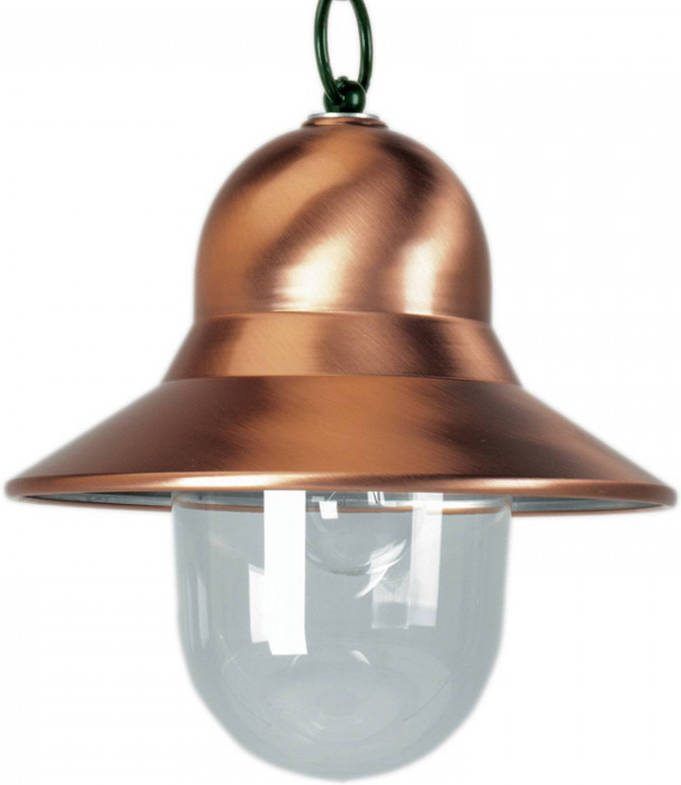 K.S. Verlichting Koperkleurige buiten hanglamp Toscane, groen