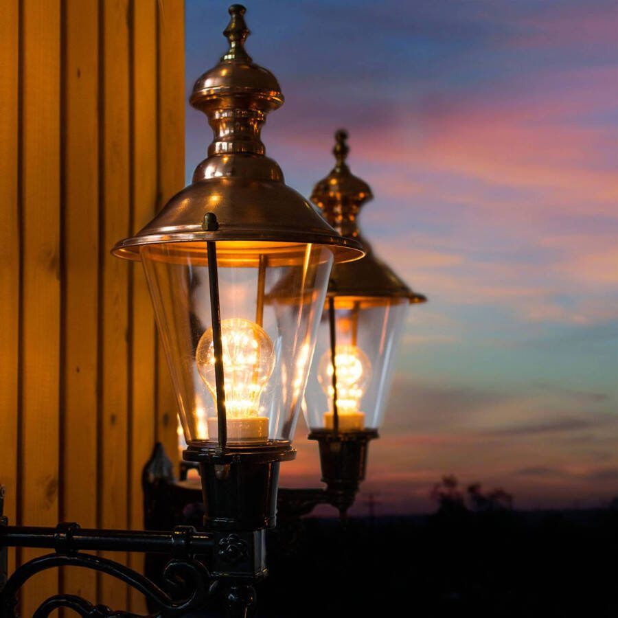K.S. Verlichting Nostalgische buitenwandlamp Edam M, groen/koper