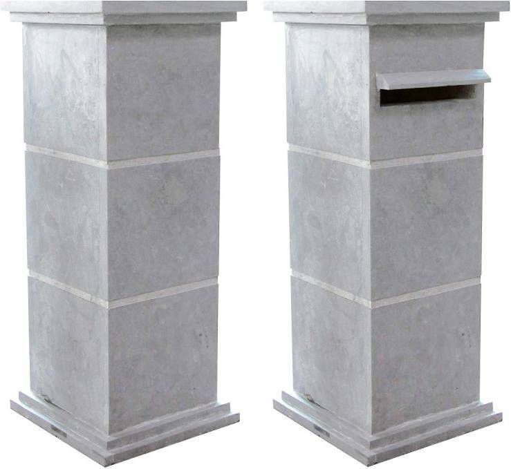 Nostalux Hardsteen Pilaar & Brievenbus 4 SET