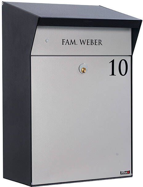 Allux BJORN zwart/grijs brievenbus