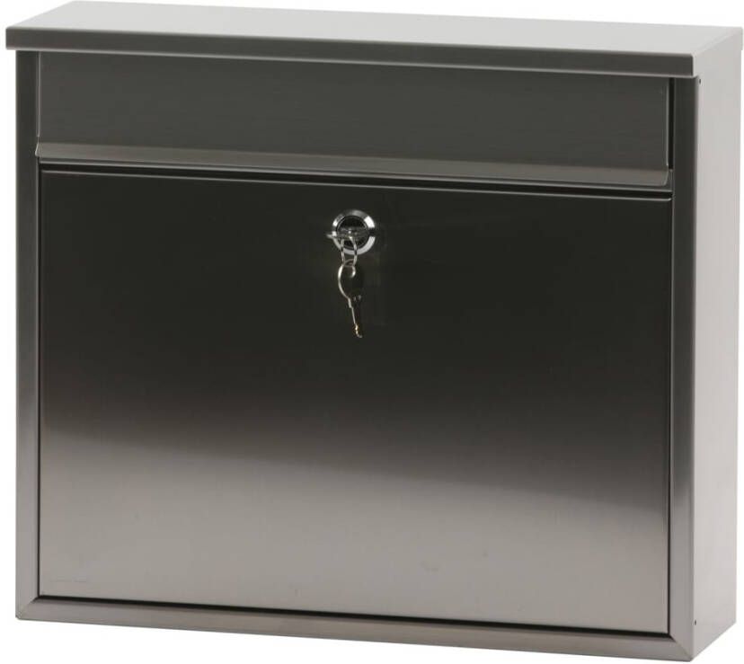 V-Part V part Granadan Wandbrievenbus 11 X 36 X 31, 5 Cm Rvs Zilverkleurig