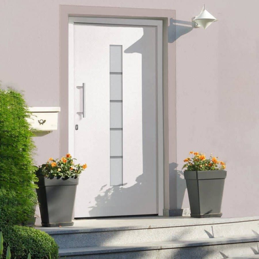 VIDAXL Voordeur 100x200 cm aluminium en PVC wit