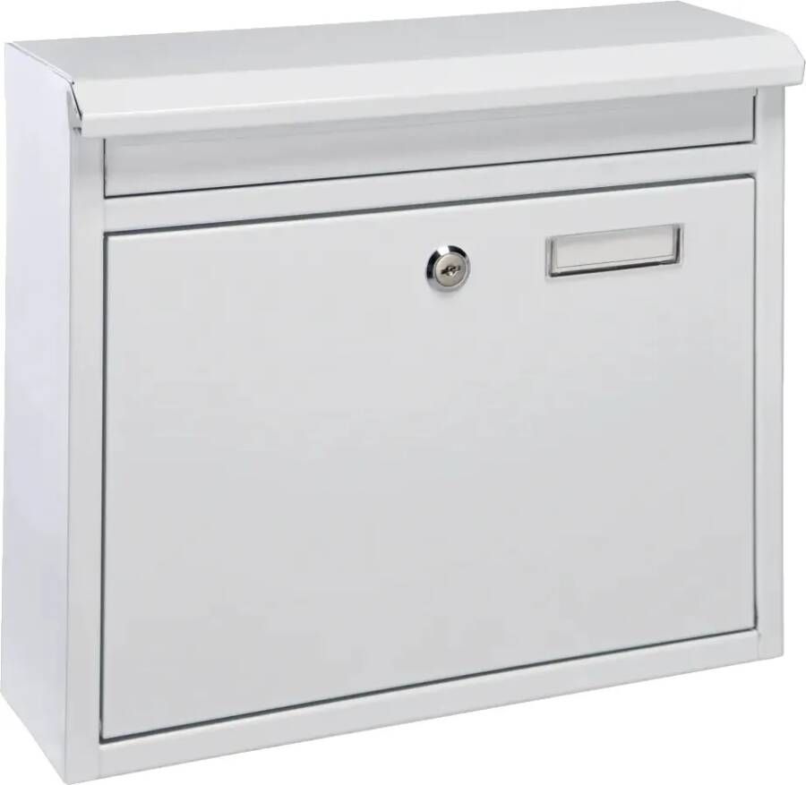 Huismerk Premium Metalen Brievenbus Wit 36x12x32 cm