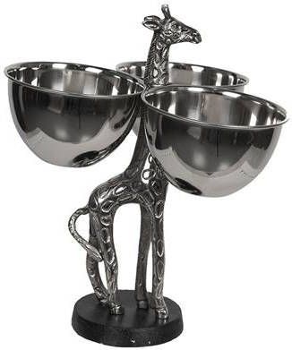 Clayre & Eef Serveerschaal 33x26x32 cm Zilverkleurig Aluminium Rond